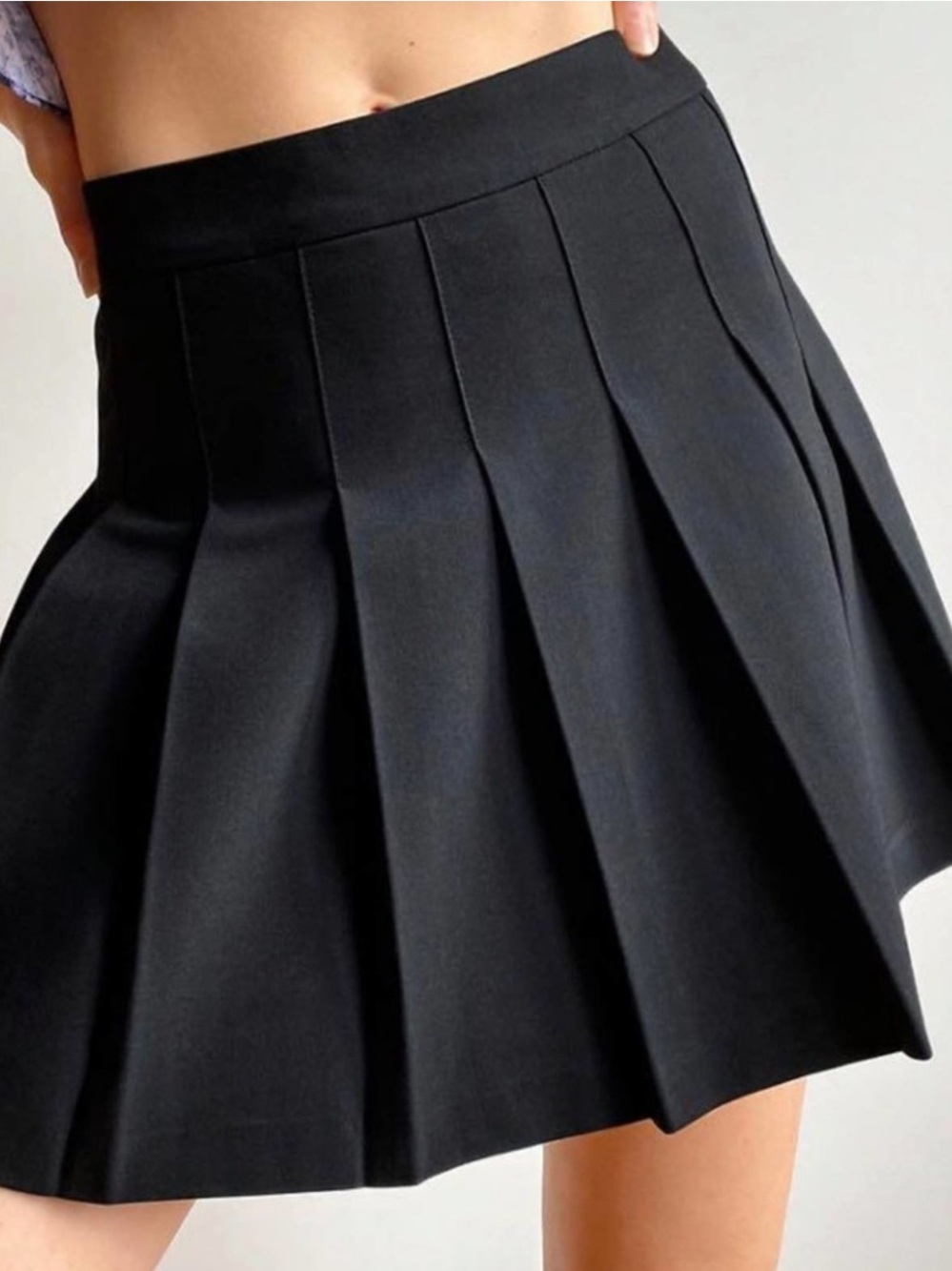 Aritzia Sunday Best Olive Pleated Black Mini Micro Skirt | 6
